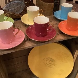 Vintage Classic Coffee and Tea Espresso Tea Cups & Saucer